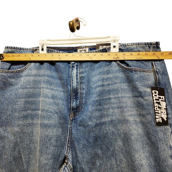 Wide Leg Mid Rise Blue Denim Jeans Size 22 Future Collective Womens Casual - Picture 8 of 10